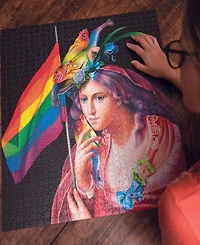 Eeboo Piece and Love Liberty Rainbow 1000 Piece Square Adult Jigsaw Puzzle Set