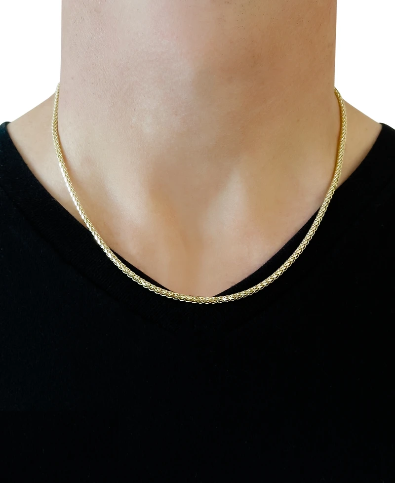 Square Wheat Link 20" Chain Necklace in 14k Gold
