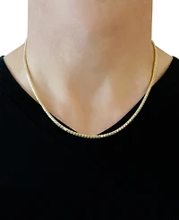 Square Wheat Link 20" Chain Necklace in 14k Gold