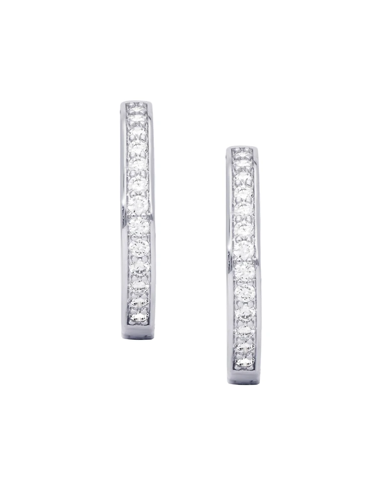 Macy's Cubic Zirconia Pave Round Hoop Earrings