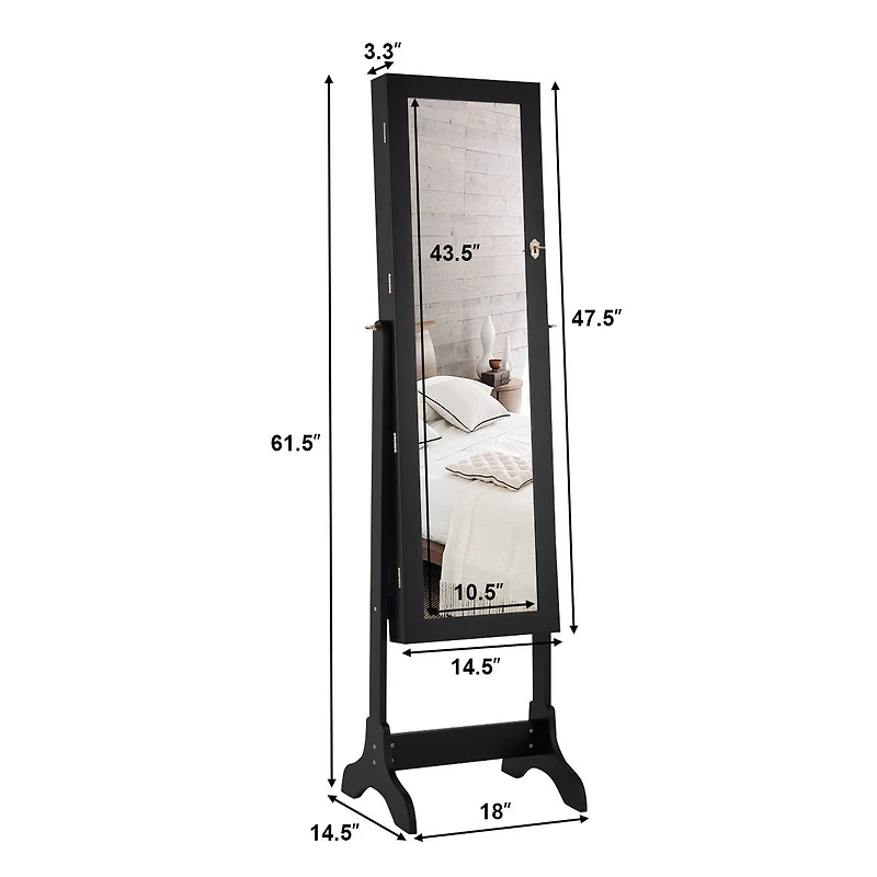 Mirrored Jewelry Cabinet Storage Organizer Box Drawers