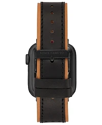 Vince Camuto Men's Black and Brown Premium Leather Band with Perforated Design Compatible with 42/44/45/Ultra/Ultra 2 Apple Watch
