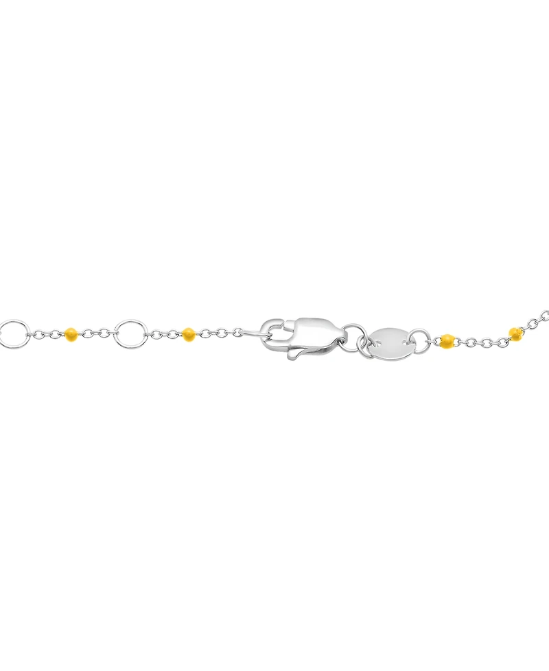 Aquamarine (1/5 ct. t.w.) & Enamel Bead Link Bracelet Sterling Silver (Also Additional Gemstones)