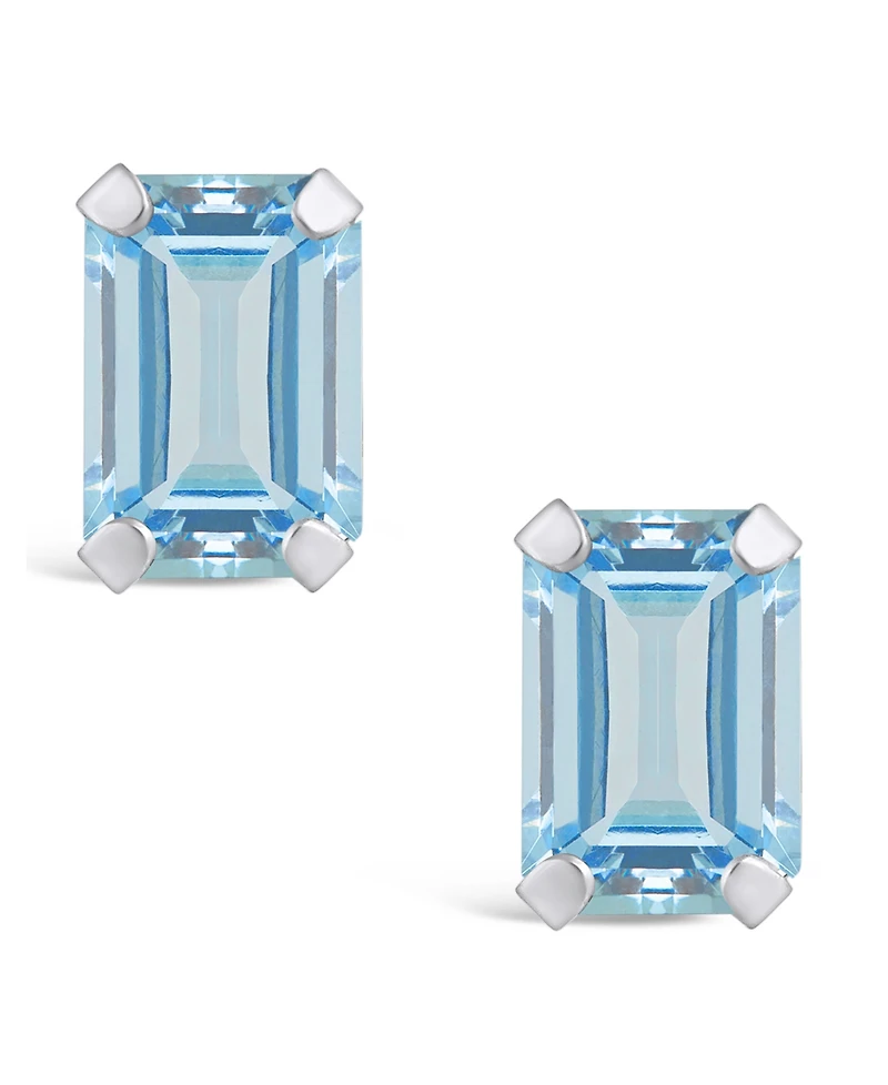 Macy's Gemstone Stud Earrings 10k White Gold