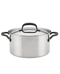 KitchenAid 5-Ply Clad Stainless Steel 6 Quart Induction Stockpot with Lid