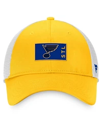 Men's Fanatics Gold, White St. Louis Blues Authentic Pro Rink Trucker Snapback Hat