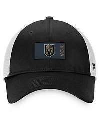 Men's Fanatics Black, White Vegas Golden Knights Authentic Pro Rink Trucker Snapback Hat