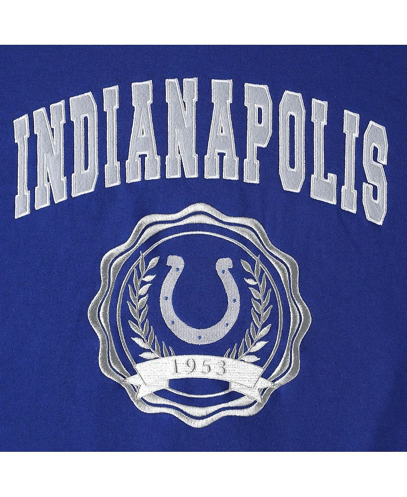 Women's Tommy Hilfiger Royal Indianapolis Colts Becca Drop Shoulder Pullover Hoodie