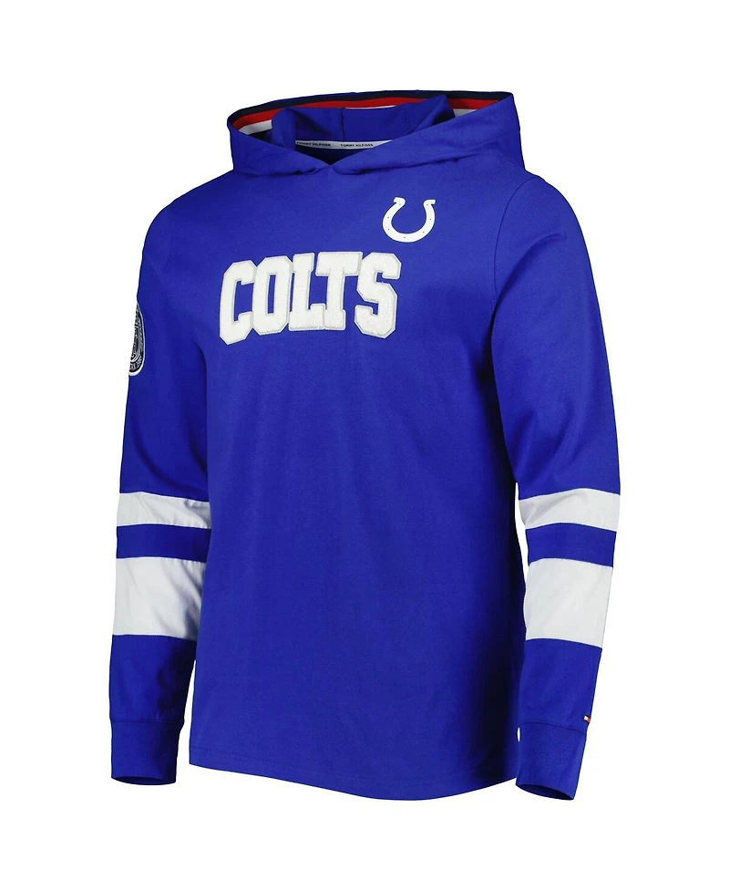 Men's Tommy Hilfiger Royal, White Indianapolis Colts Alex Long Sleeve Hoodie T-shirt