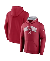 Men's Fanatics Crimson Alabama Tide Arch and Logo Tackle Twill Pullover Hoodie