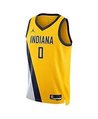 Men's and Women's Jordan Tyrese Haliburton Gold Indiana Pacers Swingman Jersey - Statement Edition