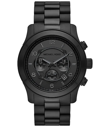 Michael Kors Unisex Runway Chronograph Black Stainless Steel Bracelet Watch, 45mm