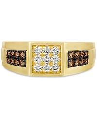 Le Vian Chocolatier Men's Chocolate Diamond (1/3 ct. t.w.) & Vanilla Diamond (1/3 ct. t.w.) Cluster Ring in 14k Gold