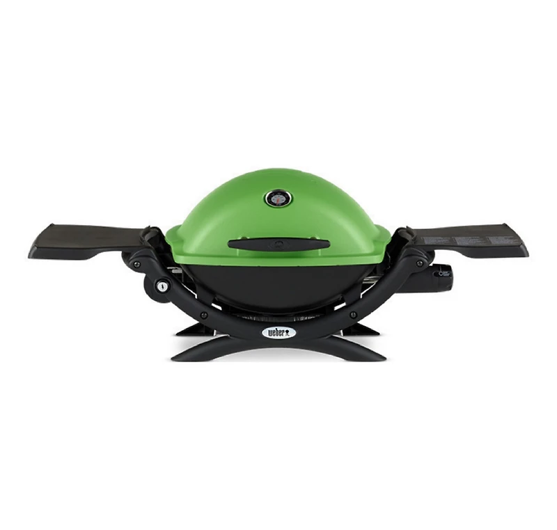 Weber Q 1200 Liquid Propane Grill (Green) With Grill Cover