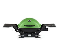 Weber Q 1200 Liquid Propane Grill (Green) With Grill Cover