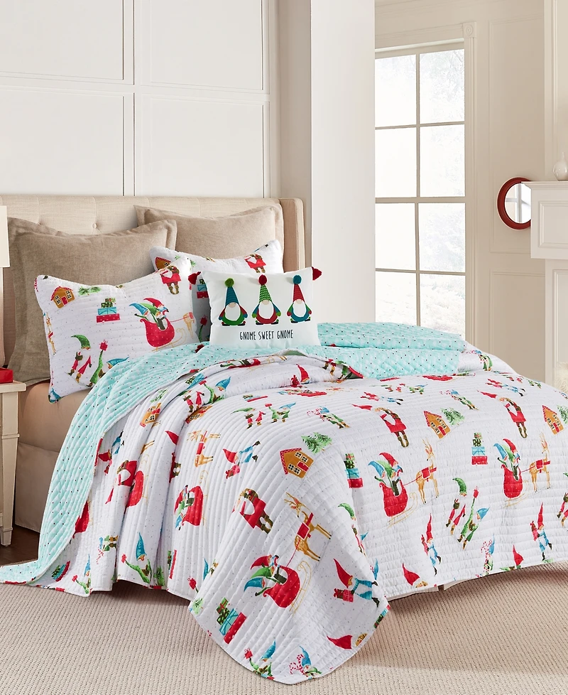 Levtex Gnome for the Holidays Quilt, Full/Queen