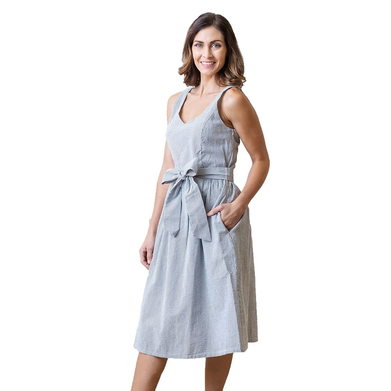 Hope & Henry Women's A-Line Dress with Sash
