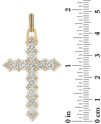 Esquire Men's Jewelry Cubic Zirconia Cross Pendant in 14k Gold-Plated Sterling Silver, Created for Macy's