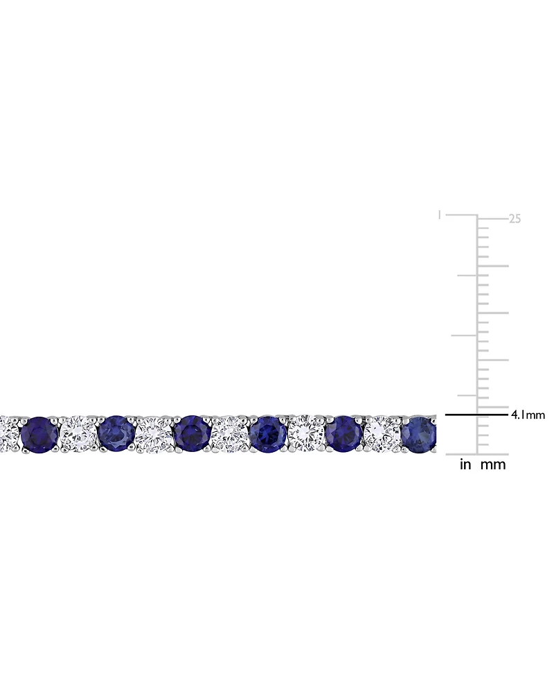 2-Pc. Set Lab-Grown Blue Sapphire (23-3/4 ct. t.w.) & White (23-3/8 Collar Necklace Bracelet Sterling Silver (Also i