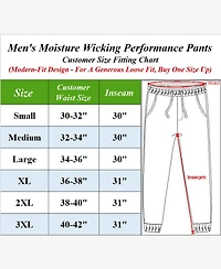 Galaxy By Harvic Men's Dry Fit Moisture Wicking Performance Active Pants