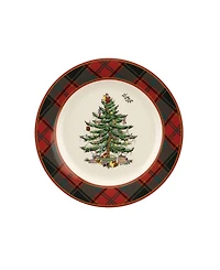 Spode Christmas Tree Tartan Salad Plates, Set of 4