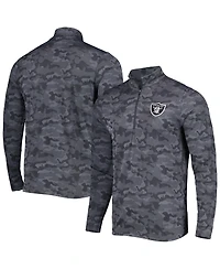 Men's Antigua Black Las Vegas Raiders Brigade Quarter-Zip Sweatshirt