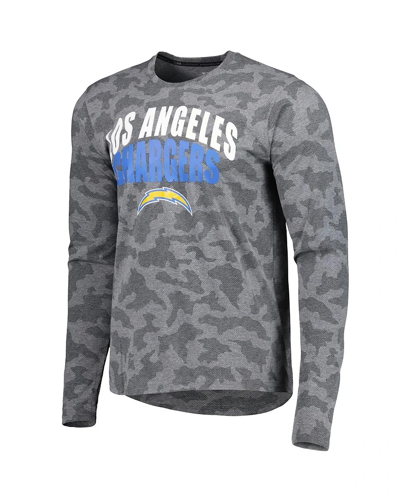 Men's Msx by Michael Strahan Black Los Angeles Chargers Performance Camo Long Sleeve T-shirt