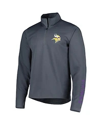 Men's Msx by Michael Strahan Charcoal Minnesota Vikings Quarter-Zip Sweatshirt