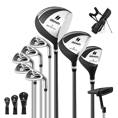 Costway Men's Complete Golf Clubs Package Set 10 Pieces Includes Alloy Driver
