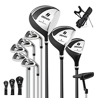 Costway Men's Complete Golf Clubs Package Set 10 Pieces Includes Alloy Driver