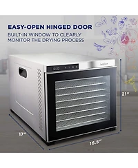 Ivation 10 Stainless Steel Tray Food Dehydrator for Snacks & Jerky