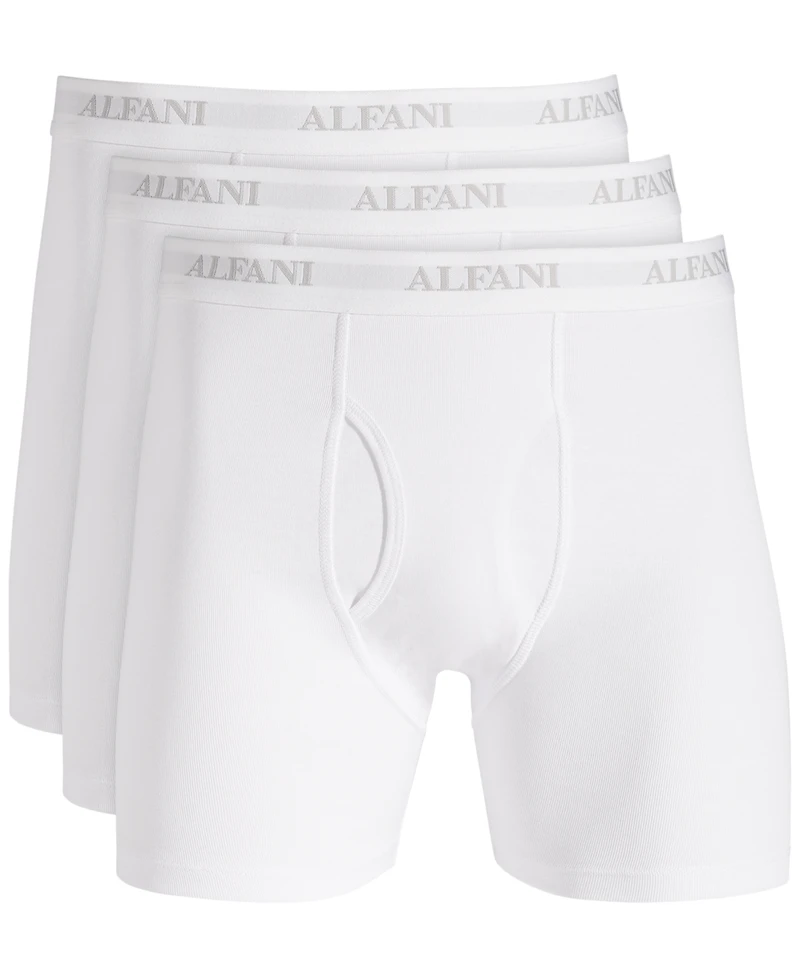 Alfani Men's Regular-Fit Solid Boxer Briefs, Pack of 4, Created for Macy's