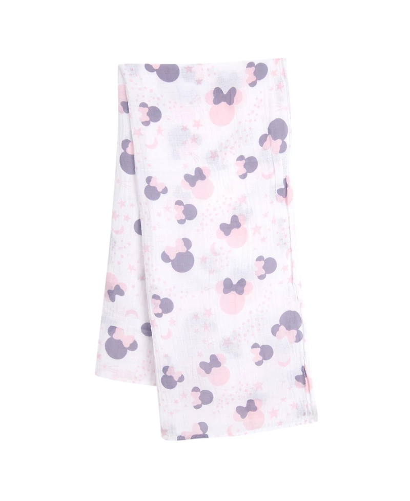 Lambs & Ivy Disney Baby Minnie Mouse Muslin Swaddle Blanket & Plush Gift Set