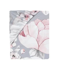 Lambs & Ivy Signature Botanical Baby Watercolor Floral Cotton Crib Sheet