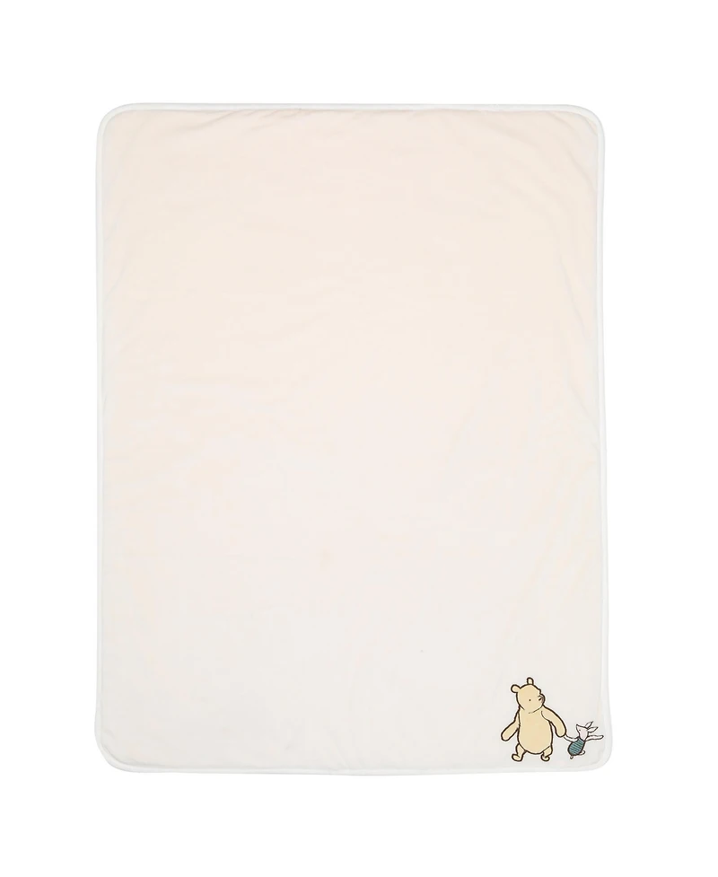 Lambs & Ivy Baby Disney Storytime Pooh Ultra Soft Fleece Blanket - Cream