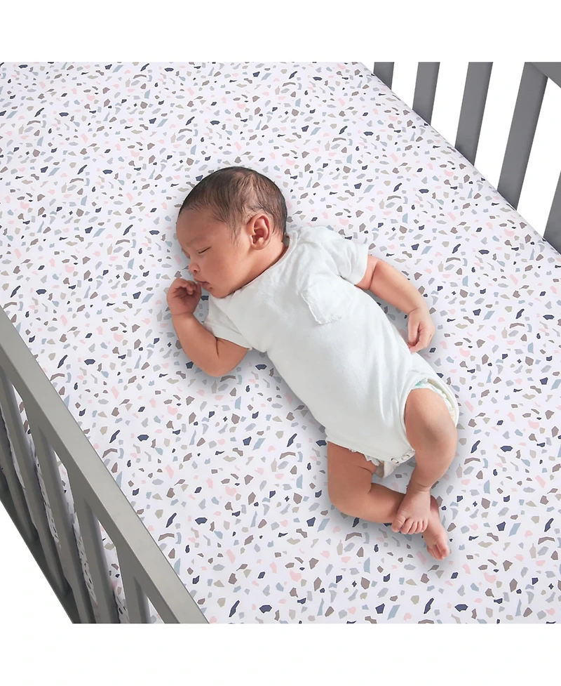 Lambs & Ivy Baby Signature Terrazzo Abstract Organic Cotton Fitted Crib Sheet