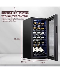 Schmecke Wine Fridge, 18 Bottle Wine Cooler, freestanding