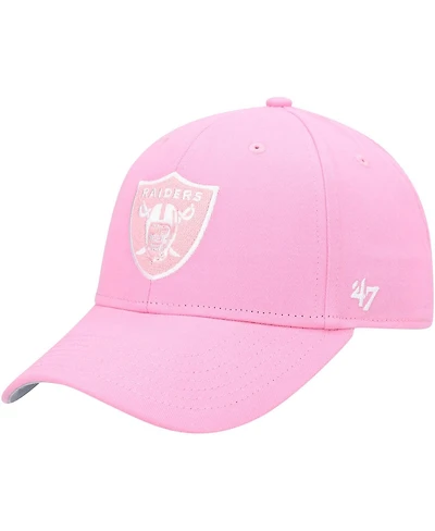 Big Girls '47 Brand Pink Las Vegas Raiders Rose Mvp Adjustable Hat