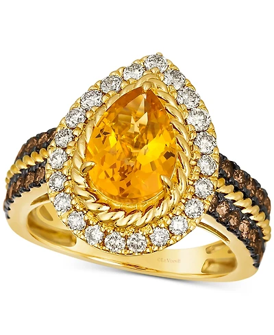 Le Vian Cinnamon Citrine (1-5/8 ct. t.w.) & Diamond (1 ct. t.w.) Halo Ring in 14k Gold