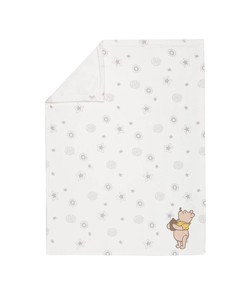 Lambs & Ivy Disney Baby Winnie The Pooh Cream Fleece Appliqued Baby Blanket