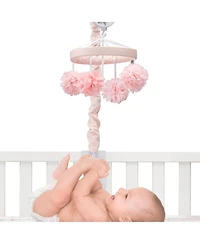 Lambs & Ivy Signature Botanical Baby Pink Floral Musical Baby Crib Mobile