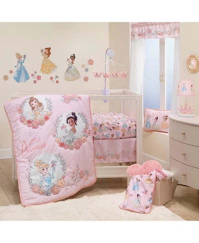 Lambs & Ivy Disney Princesses 3-Piece Nursery Baby Crib Bedding Set - Pink