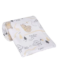 Lambs & Ivy Disney Baby Pooh and the Hundred Acre Woods White Baby Blanket