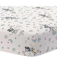 Lambs & Ivy Disney Baby Moonlight Mickey Mouse Fitted Crib Sheet - White