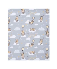 Lambs & Ivy Baby Disney Hunny Bear Winnie the Pooh Gray Soft Faux Shearling Blanket