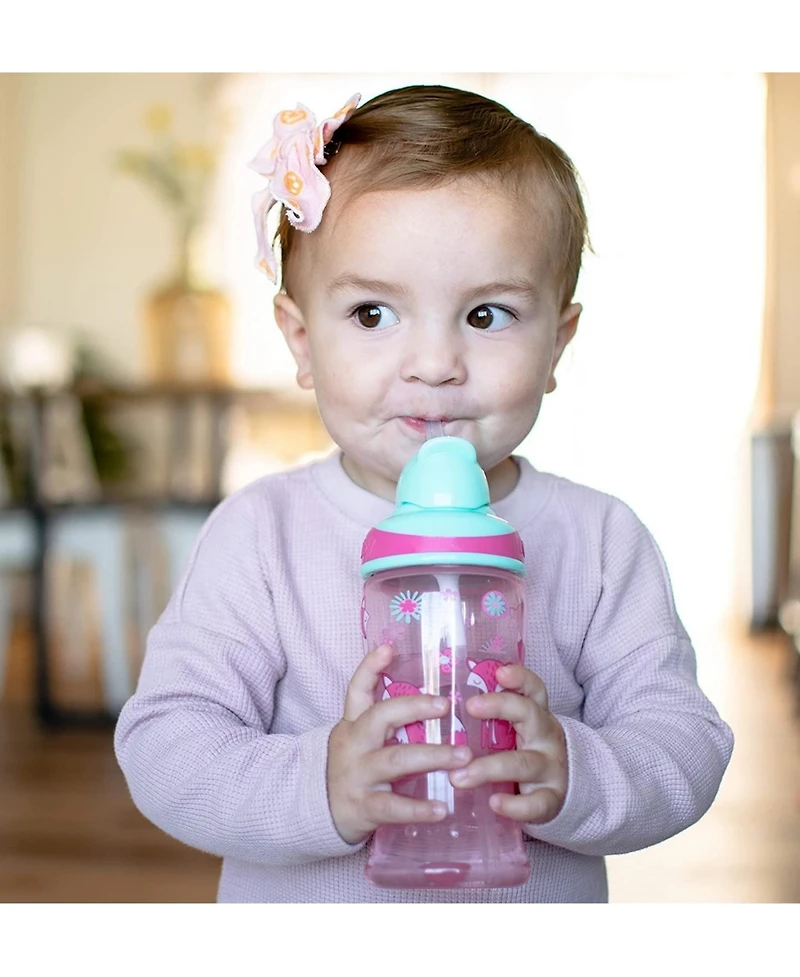 Nuby Toddler Thirsty No-Spill Boost Cup with Soft Straw, 12oz, 2 Pack