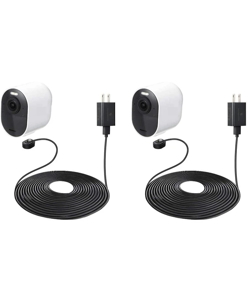 Wasserstein 25ft Weatherproof Outdoor Magnetic Charging Cable w/ Quick Charge Adapter for Arlo Ultra/Ultra 2, Pro 3/Pro 4 ( Pack
