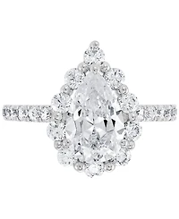 Grown With Love Igi Certified Lab Diamond Pear-Cut Halo Engagement Ring (3 ct. t.w.) 14k White Gold