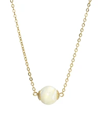 2028 Gold Tone Cultured Mother of Pearl Shell Bead Necklace