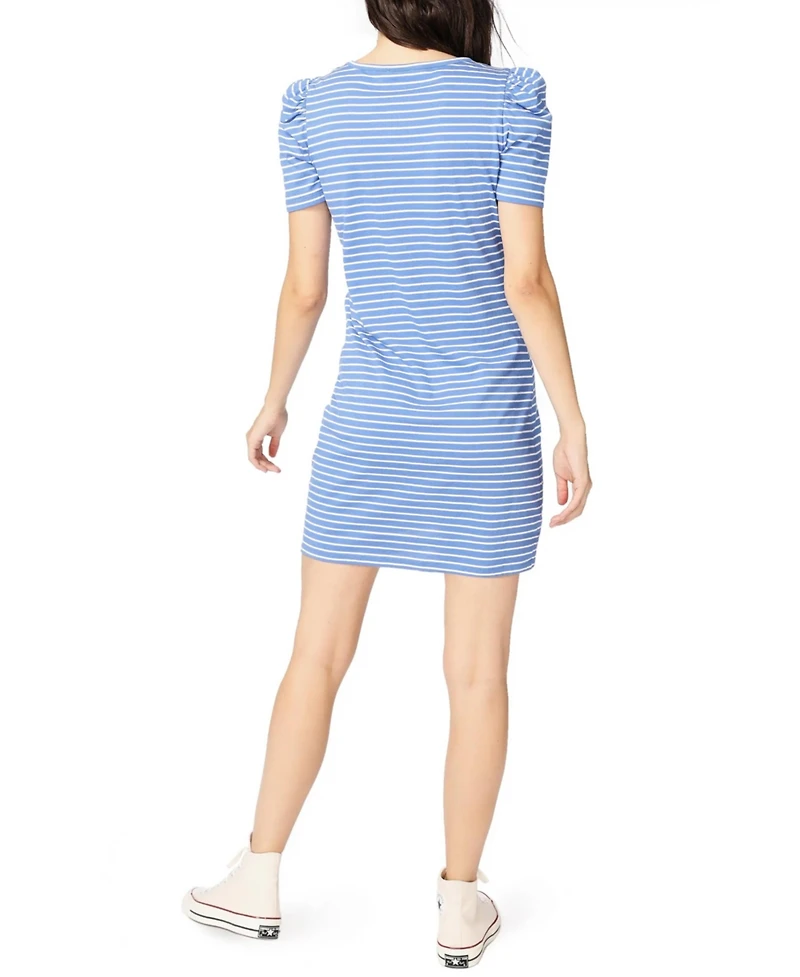 Court & Rowe Women's Short Sleeve Thin Classic Stripe Knit Dress